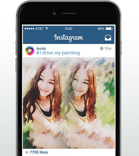 photoViva app draw on picture in Instagram of a woman